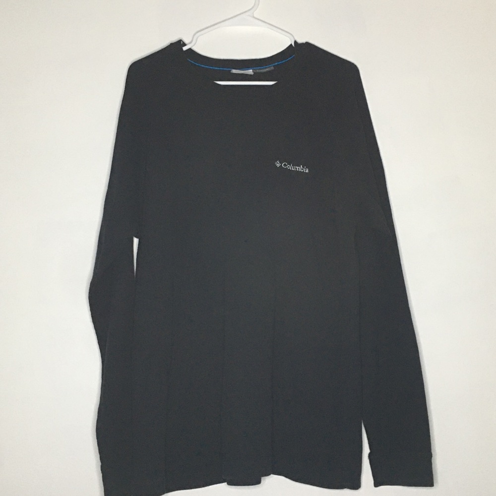 COLUMBIA BLACK LONG SLEEVE WAFFLE KNIT SHIRT